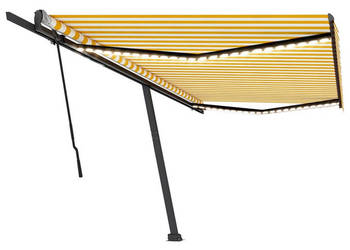 Ręcznie zwijana markiza z LED 500x350 cm żółto-biała WM-3069863