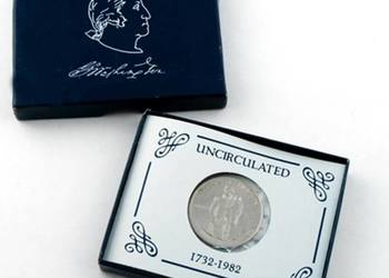 1982-D Nieobwodowy George Washington Silver Pamiątkowy Półdolar 1732-1982