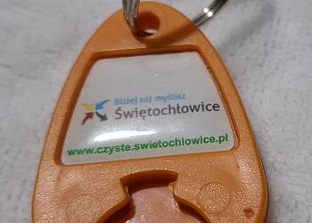 Breloczek, pomarańczowy, funkcyjny na żeton na wózek sklepowy, 21mm (Brelok