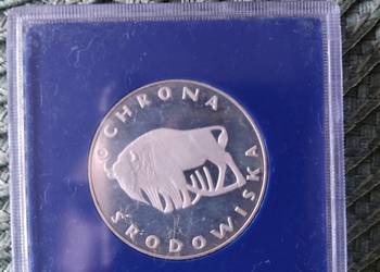 100 zł ochrona środowiska żubr 1977 srebrna