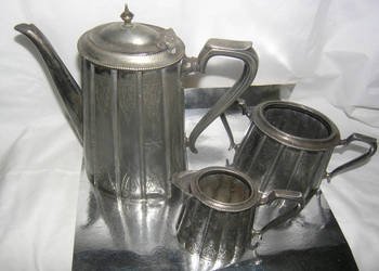 metalowy komplet 02 dekoracyjny imbryk mlecznik cukiernica_Dd