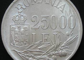 RUMUNIA 25000 LEI 1946 - KRÓL MICHAŁ - SREBRO - STAN 1/2