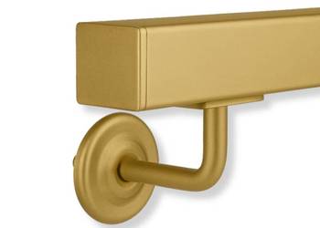 Poręcz Schodowa Ścienna KWADRATOWA Stal Barierka Schody Złota 220cm