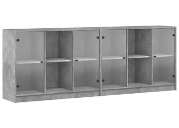 Biblioteczka z drzwiczkami szarość betonu 204x37x75 cm WM-3206534