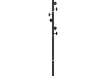 Stojący wieszak na płaszcze czarny 176 cm malowane żelazo WM-377094