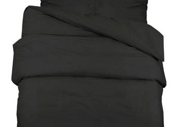 Zestaw pościeli czarny 200x220 cm bawełna WM-136121