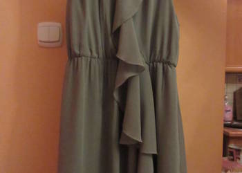 Zwiewna sukienka khaki H&M roz 36