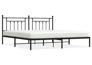 Łóżko Metalowe Czarne Rama Łóżka Ze Stelażem 193x203 cm WM-353543