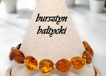 Bransoletka z bursztynu, bursztyn bałtycki bryłeczki polerowane koniak #934 Bransoletka z bursztynu, bursztyn bałtycki bryłeczki polerowane koniak #934