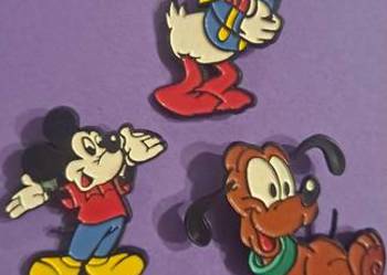 Donald Pluto Mickey przypinki vintage PRL