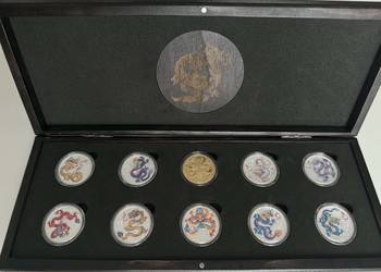 Zestaw 10 srebrnych monet 1/2 oz Australijski Lunar Rok Smoka 2024