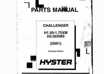 Hyster H1.50 1.75XM H2.00XMS Challenger H2.00 H3.20M H177 wózek katalog cz.