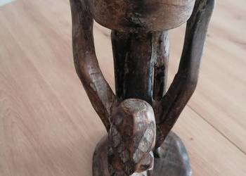 świecznik / rzeźba z drewna egzotycznego vintage