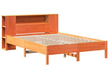Łóżko z regałem bez materaca lite drewno sosnowe 160x200 cm WM-3322827