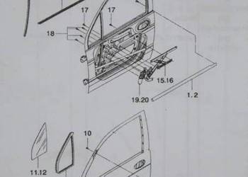 Uszczelka listwa drzwi przednie lewe wewnętrzn Daewoo Matiz Uszczelka listwa drzwi przednie lewe wewnętrzn Daewoo Matiz