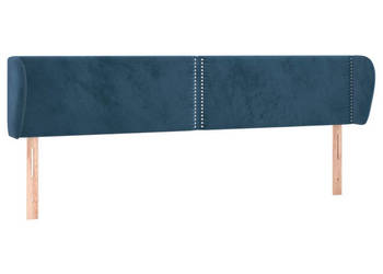 Zagłówek uszak ciemnoniebieski 203x23x78/88 cm aksamitny WM-3117074