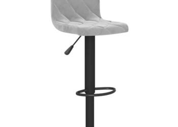 Stołki barowe 2 szt. jasnoszare obite aksamitem WM-333731