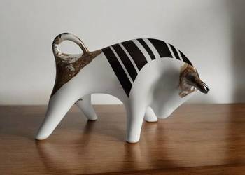 Byk Figurka Byczek ceramiczny, ręcznie malowany