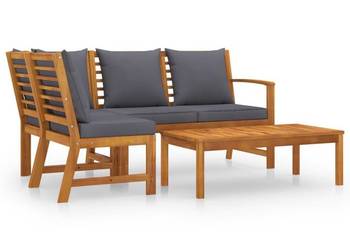 vidaXL 4-cz. zestaw wypoczynkowy do ogrodu, poduszki,(SKU:3057779)