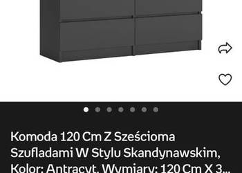 Komoda szara antracyt 120x68 jak nowa