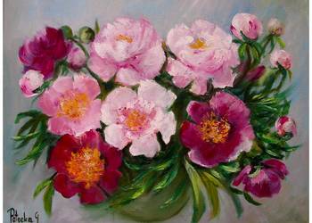 Piwonie  obraz olejny 40 cm-50cm dostępny