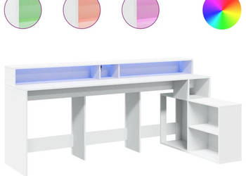 Biurko z podświetleniem LED białe 200x104x91 cm WM-3309465