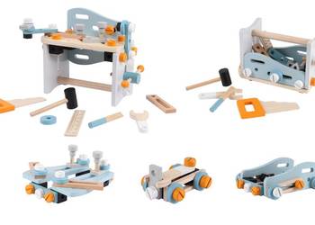 Mini warsztat stół narzędziowy drewniany zestaw konstrukcyjny 52 elementy…