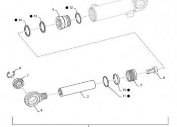 New Holland T6090 T6070 Silownik hydraul double acting, 55mm rod, 168mm st…