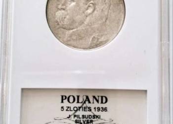 Moneta 5 zl Józef Piłsudski 1936 AU50
