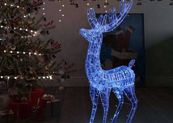 vidaXL Świąteczny renifer, akryl, 250 LED, 180 cm, niebieski(SKU:329787)