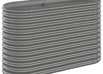 Podwyższona donica malowana proszkowo stal 114x40x68 cm szara WM-318889