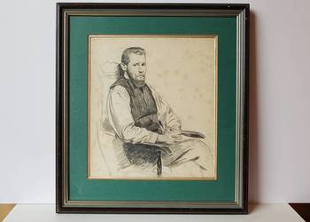 Portret malarza Karla  Plückebauma autorstwa Mety Plückebaum 1876-1945