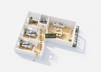 Mieszkanie 64.6m2 3 pokoje Wałbrzych