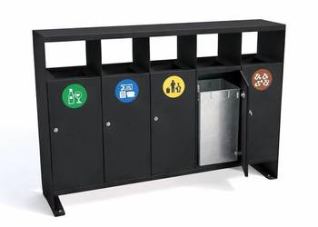 Segregacja odpadów stacja 5 x 40 L