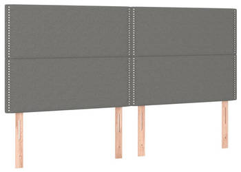 Zagłówek do łóżka z LED ciemnoszary 200x5x118/128 cm tkanina WM-3122307