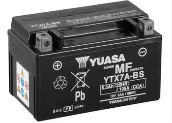 Akumulator motocyklowy 6,3Ah 105A YUASA YTX7A-BS AGM