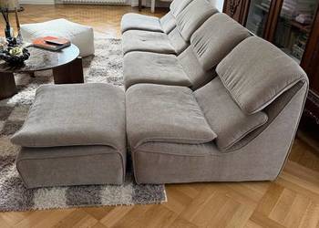 Modułowa sofa vintage w jasnym odcieniu beżu DOSTAWA GRATIS