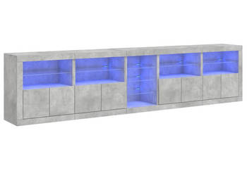 Szafka z oświetleniem LED szarość betonu 283x37x67 cm WM-3209026