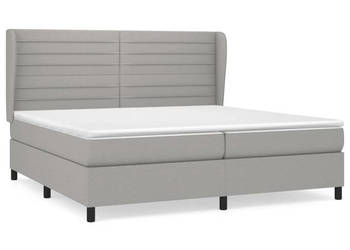 Łóżko kontynentalne z materacem jasnoszare tkanina 200x200 cm WM-3128069