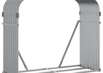 Stojak na drewno jasnoszary 120x45x100 cm stal galwanizowana WM-364553