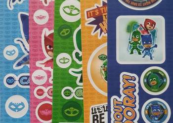 Pidżamersi PJ Masks Zestaw z Naklejkami Nalepki