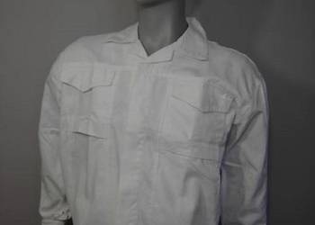 Bluza robocza gastronomiczna, 100% bawełna, biała