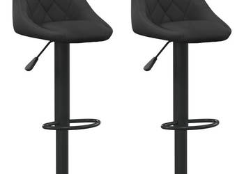 Stołki barowe 2 szt. czarne obite aksamitem WM-335346