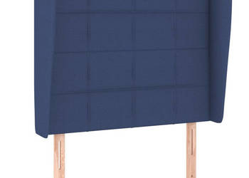 Zagłówek uszak niebieski 103x23x118/128 cm tkanina WM-3117952