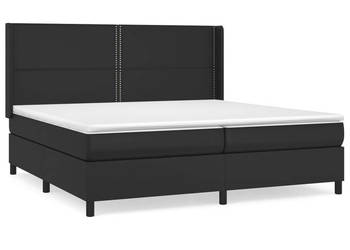 Łóżko z Materacem Kontynentalne Czarne Ekoskóra 200x200 cm WM-3132459
