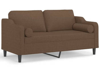 2-osobowa sofa z poduszkami brązowa 140 cm tkanina WM-3200848