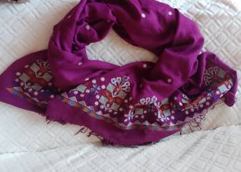 Mega długa, wyszywana chusta oversize z Londynu, HANDMADE