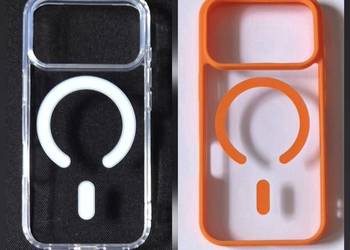 Etui klasyczne przezroczyste i pomarańczowe z MagSafe na iPhone'a 17 pro