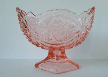 Żardiniera z różą (nr 2), Ząbkowice, kolorowe szkło PRL