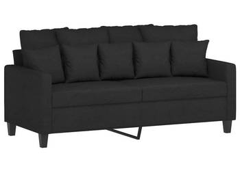Sofa 2-osobowa czarna 140 cm tapicerowana tkaniną WM-359271